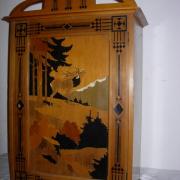 Jugendstilwandschrank Birnbaum um 1900 mit malerei 41 b 20 t 62 h 280 €